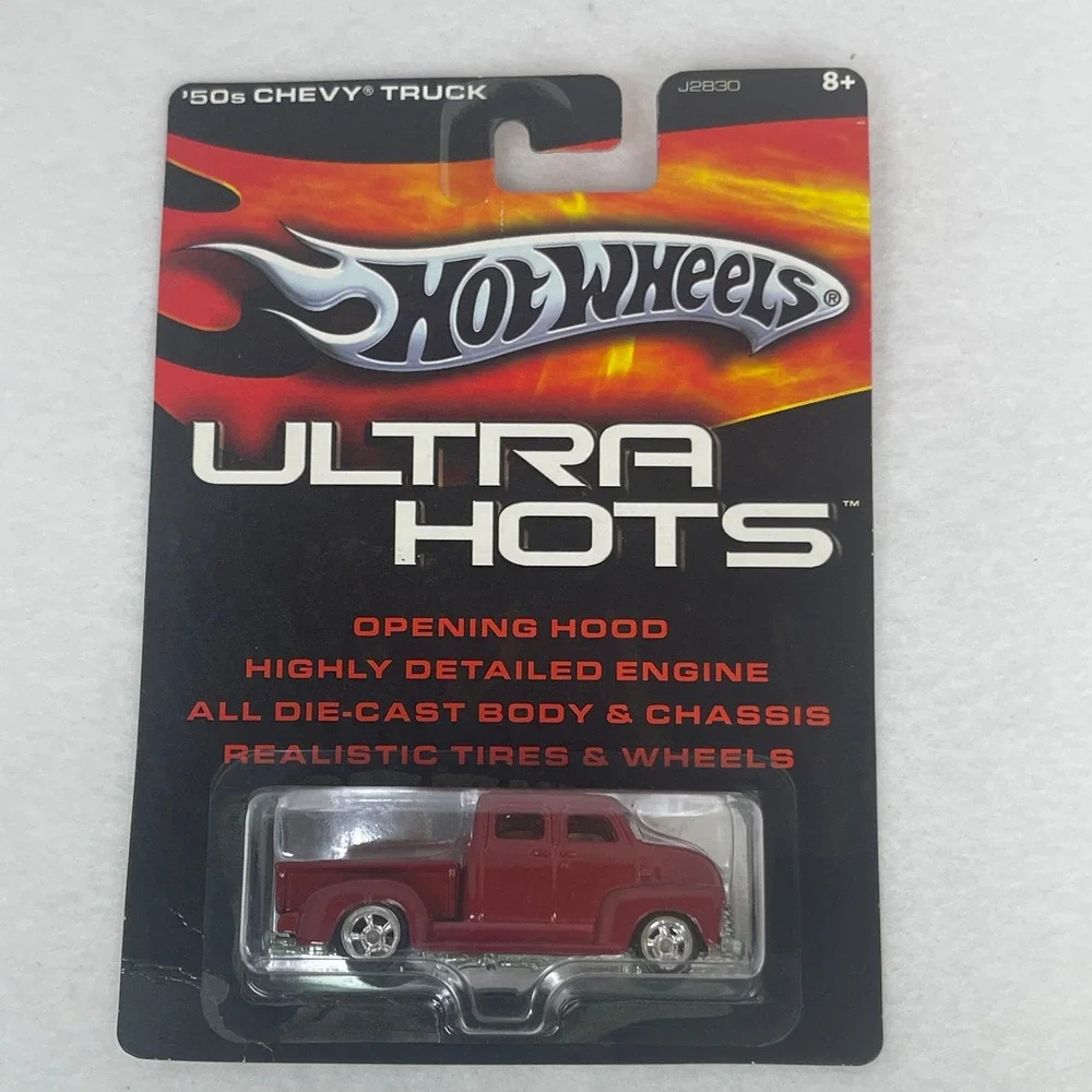 Hot Wheels Ultra Hots 50s Chevy Truck Maroon Diecast Opening Hood J2830 2005
